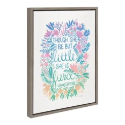 18" X 24" Sylvie Little Fierce Lavender And Mint Framed Canvas Wall Art By Cat Coquillette Gray - Kate And Laurel