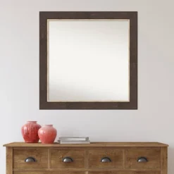 31" X 31" Non-Beveled Lined Bathroom Wall Mirror Bronze - Amanti Art -Safavieh Outlet Store GUEST 684e482b adf4 4787 a351 83fc3fbc9bdd