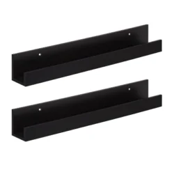 24" X 3.3" 2pc Decorative Wall Shelf Set Black - Uniek -Safavieh Outlet Store GUEST 68908e4c 3daa 41bd 8b93 c316ce39f913