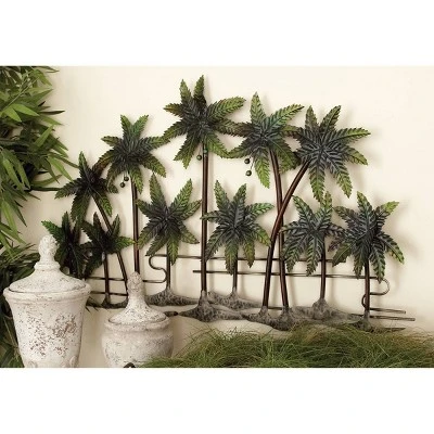 Metal Tree Indoor Outdoor Palm Wall Decor Green - Olivia & May 1 Metal Tree Indoor Outdoor Palm Wall Decor Green - Olivia & May