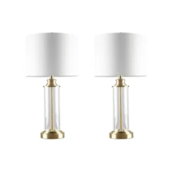 Set Of 2 Clarity Glass Table Lamp Gold - 510 Design -Safavieh Outlet Store GUEST 68e46e8c 0cd6 4526 939d 0ebeb42c0a1a