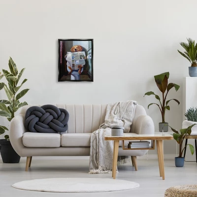 Stupell Industries Dog Reading The Newspaper On Toilet Funny Painting 1 Stupell Industries Dog Reading The Newspaper On Toilet Funny Painting