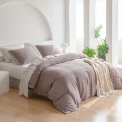 Multi 3 Piece Standard Cotton Textured Comforter Brick Duvet Cover Sets Ultra Soft Breathable With Button - The Pop Home -Safavieh Outlet Store GUEST 6ad6093b aa2b 4f10 85c5 5440a9bd0256