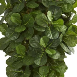 7.5' Artificial Fiddle Leaf Tree In Slate Planter Green/Gray - Nearly Natural