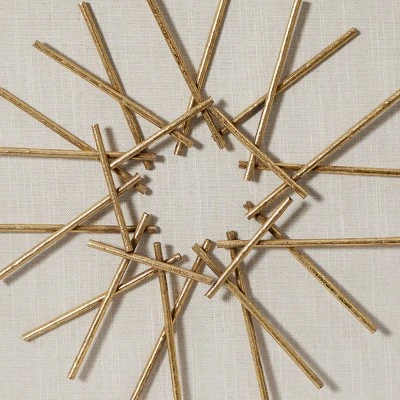 Wood Geometric Sticks Wall Decor Set Of 3 Gold - Olivia & May 2 Wood Geometric Sticks Wall Decor Set Of 3 Gold - Olivia & May - Image 2