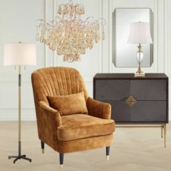 Vienna Full Spectrum Mellie Champagne Gold Chandelier 24" Wide French Crystal 6-Light Fixture For Dining Room House Kitchen Island Entryway Bedroom -Safavieh Outlet Store GUEST 6b6143ba 0603 4987 bc7e 738bce59f681