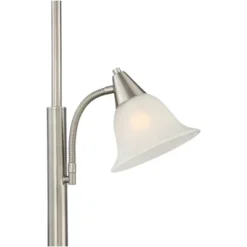360 Lighting Jordan Modern Torchiere Floor Lamp With Side Lights 71 1/2" Tall Brushed Nickel Alabaster Glass Shade For Living Room Reading Bedroom -Safavieh Outlet Store GUEST 6bec1e20 9d5f 422a 9222 74f34b37cea6