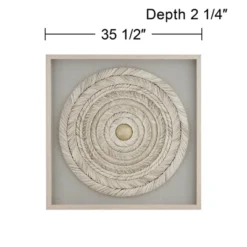 Dahlia Studios Natural Paper Ring 35 1/2" Square Shadow Box Framed Wall Art -Safavieh Outlet Store GUEST 6d3dc34e 5922 4d7c 8419 bb21f92f2c2f