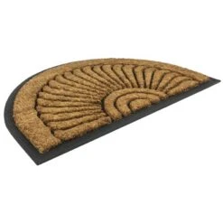 1'5" X 2'5" Shell Half-Circle Indoor/Outdoor Recycled Rubber/Coir Doormat Natural/Black - Entryways -Safavieh Outlet Store GUEST 6d7ecefd fe2b 44f8 a232 da1f7ee84998