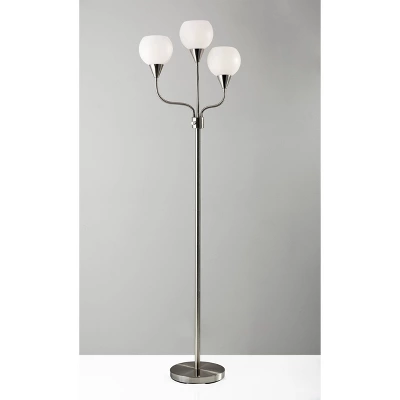 65.5" Phillip 3-Arm Floor Lamp Steel - Adesso 1 65.5" Phillip 3-Arm Floor Lamp Steel - Adesso