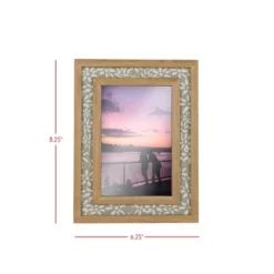4X6 Inch Floral Picture Frame Tan Fabric Framed In Wood With MDF & Glass By Foreside Home & Garden -Safavieh Outlet Store GUEST 6e8c5483 b34b 4b5c b304 fe7db6ace15a