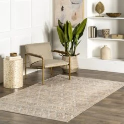 NuLOOM Úna Lattice Stain-Resistant Machine Washable Area Rug