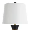 Logan Pear Shaped Sleek Table Lamp With Fabric Shade Black/White - StyleCraft