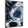 22" X 30" Peony Blue Petals III By Ashley Aldridge Framed Canvas Wall Art Gray Wash - Amanti Art