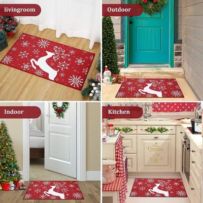 Trinity Christmas Deer Decorative Doormat Xmas Holiday Welcome Door Mat, 17" X 29" 3 Trinity Christmas Deer Decorative Doormat Xmas Holiday Welcome Door Mat, 17" X 29" - Image 3