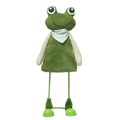 Northlight 12" Spring Frog With Scarf Standing Easter Decoration - Green/Tan 1 Northlight 12" Spring Frog With Scarf Standing Easter Decoration - Green/Tan