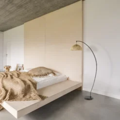 77" Metal And Rattan Bowl Boho Floor Lamp Black - River Of Goods -Safavieh Outlet Store GUEST 73473e06 8beb 4906 afd5 7b0ff80db810