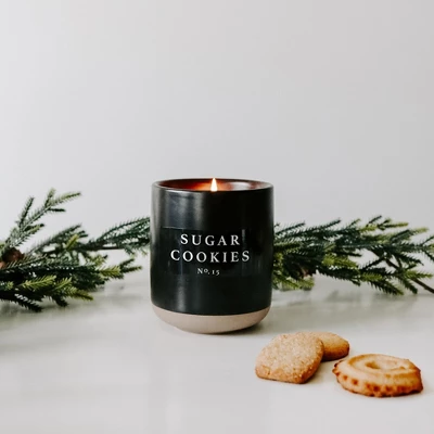 Sweet Water Decor Sugar Cookies 12oz Black Stoneware Candle 1 Sweet Water Decor Sugar Cookies 12oz Black Stoneware Candle