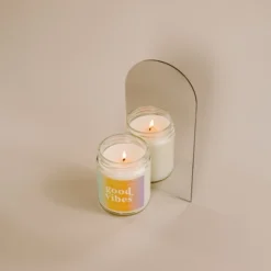 Sweet Water Decor Good Vibes Rainbow Label 9oz Clear Jar Soy Candle -Safavieh Outlet Store GUEST 75253b55 39a2 428c 9a12 0c69cc3e0fed