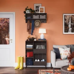 Woodbury Wall Shelf With Cubbies And Hooks Woodgrain - RiverRidge Home -Safavieh Outlet Store GUEST 763aaa7a 0428 4f0a 94d7 dba3aee31c6e