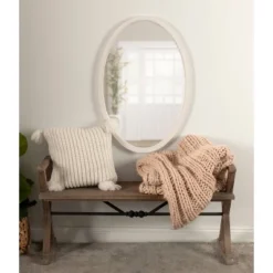 24" X 36" Hogan Oval Decorative Framed Wall Mirror White - Kate & Laurel All Things Decor -Safavieh Outlet Store GUEST 769593ff 4c30 4f39 9cd2 8c3bba1520fc