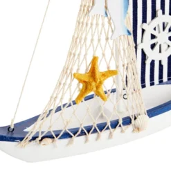 Juvale Wooden Sailing Boat Home Decor, Beach Nautical Design Sailboat With Ship's Wheel, 13 X 15 X 3 In -Safavieh Outlet Store GUEST 7697ea67 9ac1 4f30 a0f0 67e8ec06f357