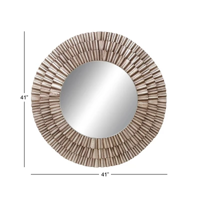 Wood Starburst Wall Mirror Silver - Olivia & May 2 Wood Starburst Wall Mirror Silver - Olivia & May - Image 2