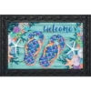 Briarwood Lane Enjoy Life Flip Flops Summer Doormat Nautical Indoor Outdoor 30" X 18"