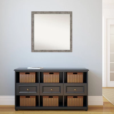 29" X 29" Non-Beveled Marred Pewter Wood Wall Mirror - Amanti Art 5 29" X 29" Non-Beveled Marred Pewter Wood Wall Mirror - Amanti Art - Image 5