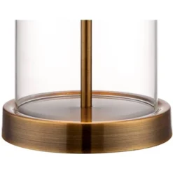 360 Lighting Coastal Table Lamp 26" High Glass Cylinder Gold Fillable White Drum Shade For Living Room Family Bedroom Bedside Nightstand -Safavieh Outlet Store GUEST 78212d0f cc24 4cdd b483 50ff94288a45