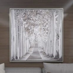 Canvas Landscape Trees Framed Wall Art With Silver Frame White - Olivia & May -Safavieh Outlet Store GUEST 785472e8 66b2 4ca3 9f95 d32e19ea9509