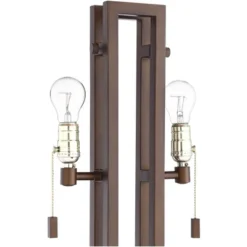 Possini Euro Design Gossard Modern Industrial Table Lamp 30" Tall Bronze With USB Charging Port White Rectangular Shade For Bedroom Living Room Office -Safavieh Outlet Store GUEST 78b6c0b7 dbc3 4673 b907 3464079228b0