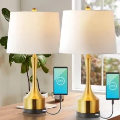 (Set Of 2) 26" Cooper Classic French Country Iron LED Table Lamp With USB Charging Port (Includes LED Light Bulb) - JONATHAN Y -Safavieh Outlet Store GUEST 79271914 4a1a 42b6 aa21 7da8c12cc312