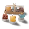 Tagltd Spring Friends Tealights Set Of Metal Holder Hand Painted Design In Giftable Packaging Easter Bunny Chicken Home Decor 2 X 2 X 1.3 Inches.