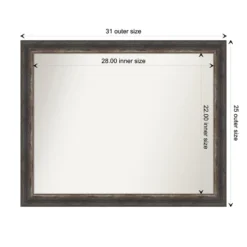 Amanti Art Bark Rustic Char Narrow Non-Beveled Bathroom Wall Mirror -Safavieh Outlet Store GUEST 7abe6e4d a740 4c1a 8b9e e436ef067f94