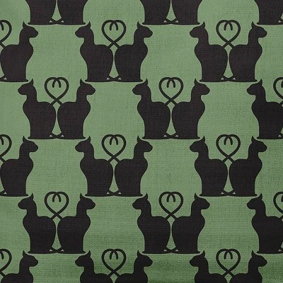 16"x16" Cat Clowder Print Square Throw Pillow Sage Green - E By Design 1 16"x16" Cat Clowder Print Square Throw Pillow Sage Green - E By Design