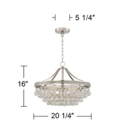 Vienna Full Spectrum Wohlfurst Brushed Nickel Pendant Chandelier 20 1/4" Wide Clear Crystal 5-Light Fixture For Dining Room House Foyer Kitchen Island -Safavieh Outlet Store GUEST 7cc69797 e618 4fa9 9c35 fbc7db403826