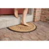 1'5" X 2'5" Shell Half-Circle Indoor/Outdoor Recycled Rubber/Coir Doormat Natural/Black - Entryways