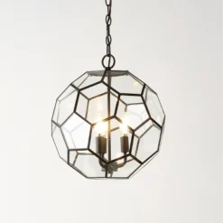 13.5" 3-Light Bee Modern Farmhouse Iron/Glass LED Pendant Oil Rubbed Bronze/Clear - JONATHAN Y -Safavieh Outlet Store GUEST 7e555ff2 c78f 44b5 a1e1 e242e2086903