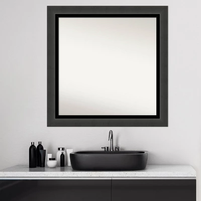 31" X 31" Non-Beveled Tuxedo Black Bathroom Wall Mirror - Amanti Art 7 31" X 31" Non-Beveled Tuxedo Black Bathroom Wall Mirror - Amanti Art - Image 7