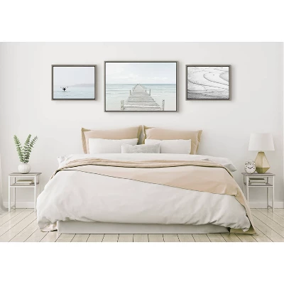 23" X 33" (Set Of 3) Sylvie Ocean Beach Framed Wall Canvas Set Gray - Kate & Laurel All Things Decor 6 23" X 33" (Set Of 3) Sylvie Ocean Beach Framed Wall Canvas Set Gray - Kate & Laurel All Things Decor - Image 6