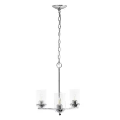 3-Light 15" Classic Contemporary Clear Glass/Metal Hanging Pendant Chandelier - Lalia Home -Safavieh Outlet Store GUEST 824f9088 b222 463c 93ab 8cf0bb2b85b3