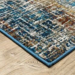 Victor Etched Abstract Area Rug Blue - Captiv8e Designs