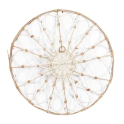 Set Of 3 Dried Plant Plate Basket Wall Decors Brown - Olivia & May