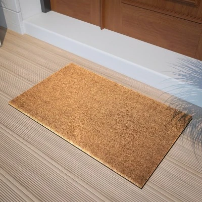 Flash Furniture Harbold 18" X 30" Indoor/Outdoor Solid Natural Coir Doormat With Non-Slip Backing 1 Flash Furniture Harbold 18" X 30" Indoor/Outdoor Solid Natural Coir Doormat With Non-Slip Backing