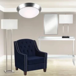 360 Lighting Modern Ceiling Light Flush Mount Fixture 13" Wide Brushed Nickel 2-Light Frosted Glass Dome Shade For Bedroom Kitchen Living Room Hallway -Safavieh Outlet Store GUEST 8759d2b5 100c 402d 9918 642b2636e1f2