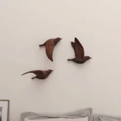 Set Of 3 Metallic Flying Bird Sculptures Wall Decor - Olivia & May -Safavieh Outlet Store GUEST 8951b6ee ee52 451e bd75 98656071f4c6