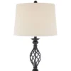 Franklin Iron Works Annie Rustic Floor Lamp With Black Riser 67 1/2" Tall Bronze Iron Scroll Cream Hardback Drum Shade For Living Room Bedroom Office