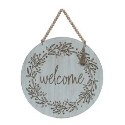 Transpac Wood 16 In. Welcome Hanging Decor