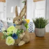 National Tree Company Bunny With Basket Table Decoration, Easter Collection, 16 Inches